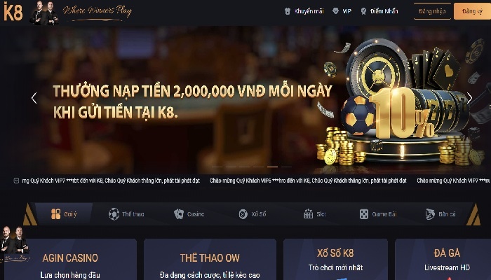 Giao diện hiện đại k8bet